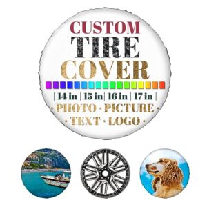 custom tire cover custom spare tire cover personalized spare tire cover, make your own personalized wheel tire cover, waterproof dust-proof wheel cover protectors for vehicles, 12 inch