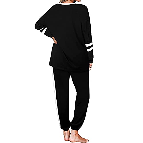 FZYLQY Lounge Sets for Women Sweatsuits Sets Two Piece Outfits Long Sleeve Pullover Matching Pants Workout Athletic Tracksuit Summer Outfits for Women