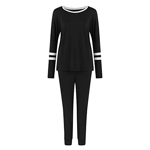 FZYLQY Lounge Sets for Women Sweatsuits Sets Two Piece Outfits Long Sleeve Pullover Matching Pants Workout Athletic Tracksuit Summer Outfits for Women