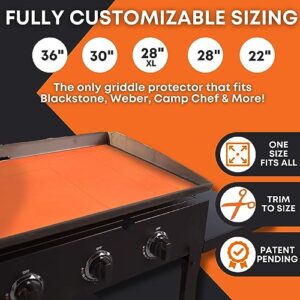 Griddle Buddy Grill Mat For Blackstone & Griddles - Heavy Duty Food Grade Silicone Grill Cover - Protect Your Griddle from Rodents, Insects, Debris and Rust - Resizable and Customizable for 17" to 36"