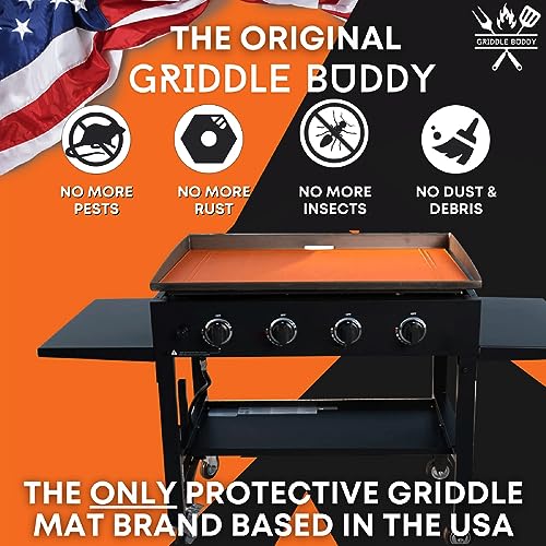 Griddle Buddy Grill Mat For Blackstone & Griddles - Heavy Duty Food Grade Silicone Grill Cover - Protect Your Griddle from Rodents, Insects, Debris and Rust - Resizable and Customizable for 17" to 36"