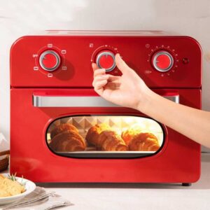 CZDYUF Electric mini oven multi-function hard with time broil includes baking pan and rack toaster pizza