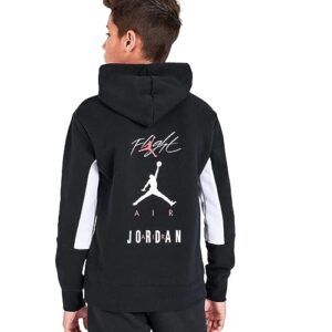 nike boys' jordan jumpman triple threat hoodie size small (8-10 years old) black/white