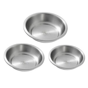 swoomey 3pcs stainless steel dish dinner plate nonstick nesting plates sizzling platter appetizer plates metal plate bowl gold charger plates bbq plate stanly fruits thicken south korea