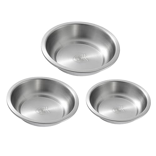 SWOOMEY 3pcs Stainless steel dish dinner plate nonstick nesting plates sizzling platter appetizer plates metal plate bowl gold charger plates bbq plate stanly fruits thicken South Korea