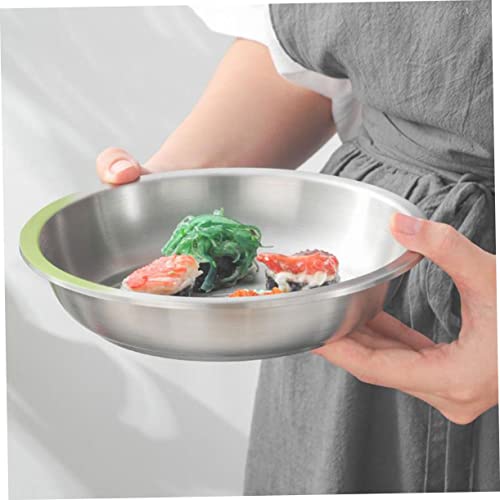 SWOOMEY 3pcs Stainless steel dish dinner plate nonstick nesting plates sizzling platter appetizer plates metal plate bowl gold charger plates bbq plate stanly fruits thicken South Korea