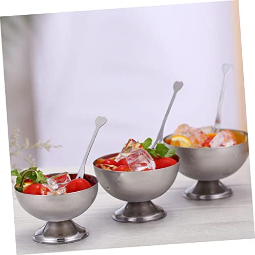HOMSFOU 2 pcs Glass It Restaurants Trifle Fruit Has Bowl Cup Footed Creme Containers Cream Cereal Dishes Wedding Plates Metal Brulee Hot L and Chilled Snacks Champagne Tumblers Restaurant