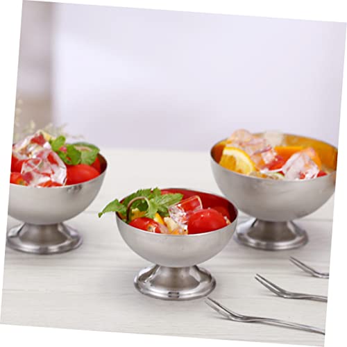 HOMSFOU 2 pcs Glass It Restaurants Trifle Fruit Has Bowl Cup Footed Creme Containers Cream Cereal Dishes Wedding Plates Metal Brulee Hot L and Chilled Snacks Champagne Tumblers Restaurant