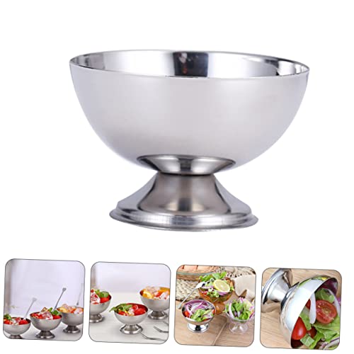 HOMSFOU 2 pcs Glass It Restaurants Trifle Fruit Has Bowl Cup Footed Creme Containers Cream Cereal Dishes Wedding Plates Metal Brulee Hot L and Chilled Snacks Champagne Tumblers Restaurant