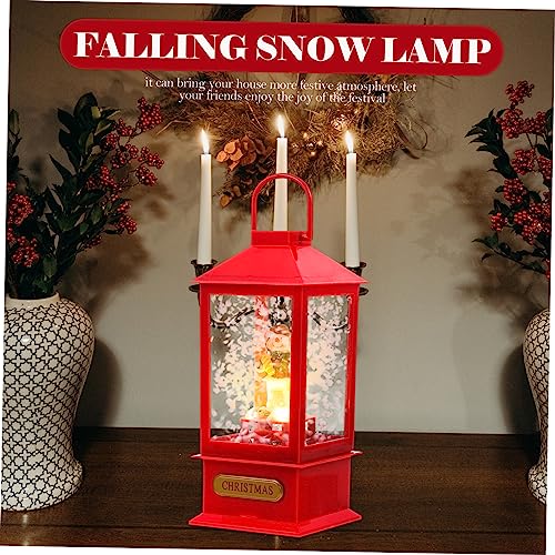 NOLITOY 1Pc Christmas Light Up Ornament Portable Night Light LED Lanterns Christmas Decorations Christmas Lantern Snow Globe Christmas Water Lantern Xmas Lantern Decorative Christmas Light