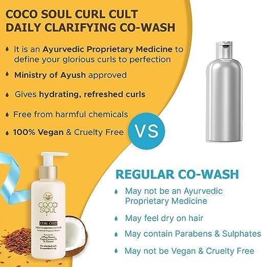 Daily Clarifying Co-Wash with 100% Cold Pressed Virgin Coconut Oil | Ayurvedic Medicine | Flaxseed & 3 Plant Protein | From the Makers of Parachute Advansed | 200ml