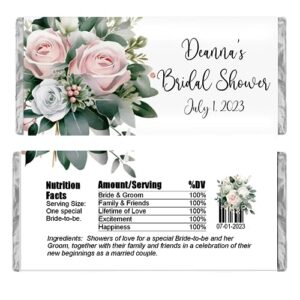 floral personalized candy wrappers for chocolate, party favors for any occasion, pack of 20 custom hershey bar labels