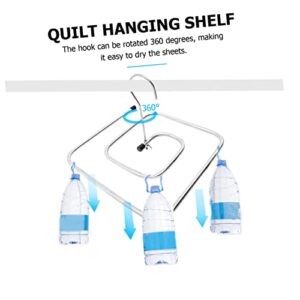 CRILSTYLEO 2pcs Swivel Hanger Heavy Duty Clothes Hanger Heavy Duty Hangers for Clothes Towel Hangers Duvet Drying Rack Space- Saving Dying Hanger Clothes Drying Rack Hanging Rack Metal Quilt