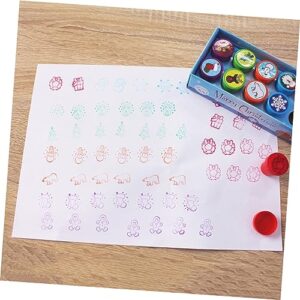 NOLITOY Santa Claus Stamp 3 Sets Wooden Stamps Animal playset Wood Classroom prizes Rubber for Christmas Party stampers Plastic Stamp Pad Gift die Ink Cartoon Photo Album