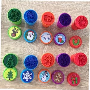 NOLITOY Santa Claus Stamp 3 Sets Wooden Stamps Animal playset Wood Classroom prizes Rubber for Christmas Party stampers Plastic Stamp Pad Gift die Ink Cartoon Photo Album