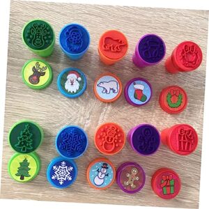 Christmas Stampers 3 Sets Wooden Stamps Mini Scrapbook Suit Christmas Stampers Ink Stampers Christmas for Stampers for Entertainment Gift Stamp Pad Seal Christmas Candy Bag