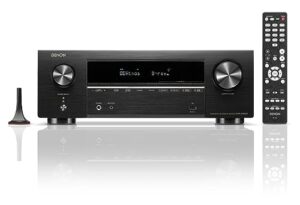 denon avr-x1800h 7.2 channel av receiver (2023 model) - 80w/channel, wireless streaming via built-in heos, wifi, & bluetooth, supports dolby vision, hdr10+, dynamic hdr, and home automation systems