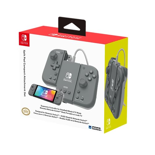 HORI Split Pad Compact Attachment Set (Slate Gray) for Nintendo Switch - Officially Licensed By Nintendo