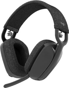 logitech zone vibe 100 lightweight wireless over ear headphones with noise canceling microphone, works with teams, mac/pc - graphite (renewed)