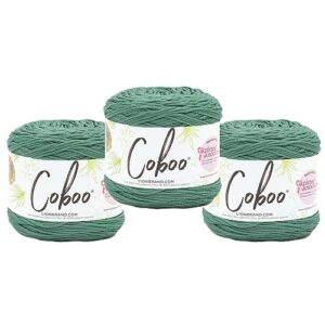 lion brand yarn coboo, soft yarn for knitting, crochet, and crafts, bayberry, 3 pack