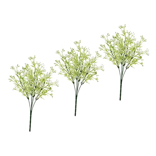 Abaodam 3pcs Artificial Flower Arrangement Outdoor Faux Plants Faux Greenery Plastic Outdoor Plants Artificial Flowers Artificial Greenery Shrubs Plant Decor Decorative Fake Green Plant