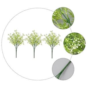 Abaodam 3pcs Artificial Flower Arrangement Outdoor Faux Plants Faux Greenery Plastic Outdoor Plants Artificial Flowers Artificial Greenery Shrubs Plant Decor Decorative Fake Green Plant