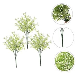 Abaodam 3pcs Artificial Flower Arrangement Outdoor Faux Plants Faux Greenery Plastic Outdoor Plants Artificial Flowers Artificial Greenery Shrubs Plant Decor Decorative Fake Green Plant