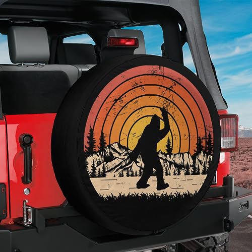 Tippsy LLC Store Bigfoot Camping Hiking Tire Cover, Bigfoot Spare Tire Cover with or Without Backup Camera Hole (Style 2)