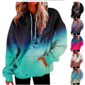 JJHAEVDY Women Hoodies Fashion Sweatshirts Drawstring Casual Outfits Winter Pullover Sweatshirt Cute Outfits for Women(1-Dark Blue,XX-Large)