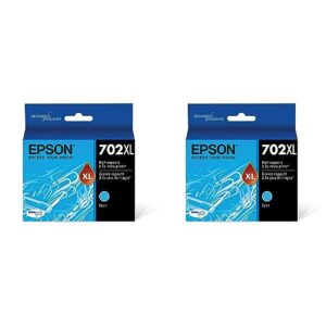 epson t702 durabrite ultra -ink high capacity cyan -cartridge (t702xl220-s) for select workforce pro printers (pack of 2)