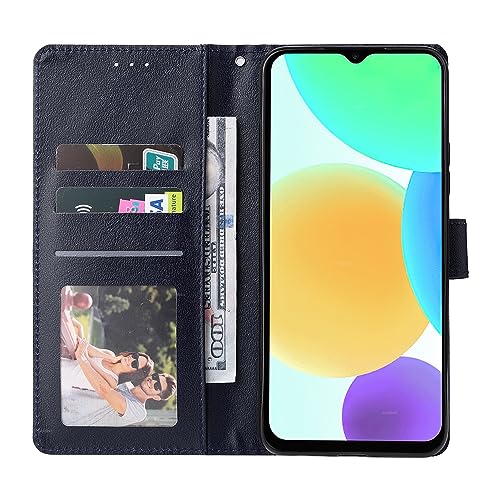 Phone Back Cover Slim Case Compatible with Infinix Smart 6 Wallet Case with Card Holders, Premium PU Leather Wallet Case [Wrist Strap] TPU Lined Anti-Shock Shockproof Shell Case Cover sleeves ( Color