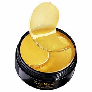 eye masks for dark circles and puffiness 24k gold collagen eye mask 60 pcs eye patches wrinkle treatment moisturizing eye gel pads for anti-aging refreshing skin beauty & personal care,easy to use