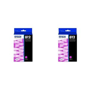 epson t812 durabrite ultra ink standard capacity magenta cartridge (t812320-s) for select workforce pro printers (pack of 2)