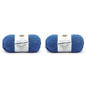 lion brand yarn heartland yarn for crocheting, knitting, and weaving, multicolor yarn, 2-pack, olympic