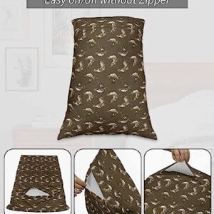 Edwiinsa Farmhouse Rooster Pillow Covers King Standard Set of 2 20x36 Bed Pillow, Rustic Farm Animals Filling Brown Plush Soft Comfort for Hair/Skin Cooling Pillowcases with Envelop Closure