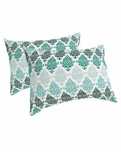 edwiinsa teal ombre pillow covers standard size set of 2 20x26 bed pillow, grey modern abstract art aesthetics plush soft comfort for hair/skin cooling pillowcases with envelop closure