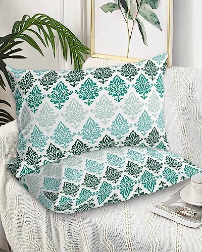 Edwiinsa Teal Ombre Pillow Covers Standard Size Set of 2 20x26 Bed Pillow, Grey Modern Abstract Art Aesthetics Plush Soft Comfort for Hair/Skin Cooling Pillowcases with Envelop Closure