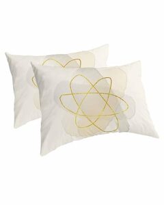 edwiinsa yellow flower pillow covers king standard set of 2 20x36 bed pillow, modern abstract art yellow lines plush soft comfort for hair/skin cooling pillowcases with envelop closure