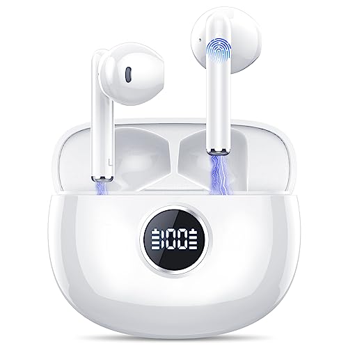 IKG Bluetooth in-Ear Headphones, Wireless Bluetooth 5.3 Headphones with Microphone, HiFi Stereo Sound, 37 Hours Battery Life, IP7 Waterproof, LED Display, in-Ear Headphones Bluetooth