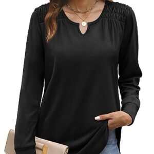 WEESO Tunic Sweatshirts for Women Loose Fit Trendy Casual Tops Black Sweaters XL