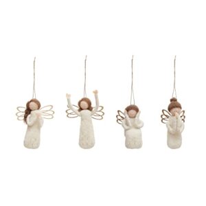 creative co-op wool felt angel ornament, 4 styles