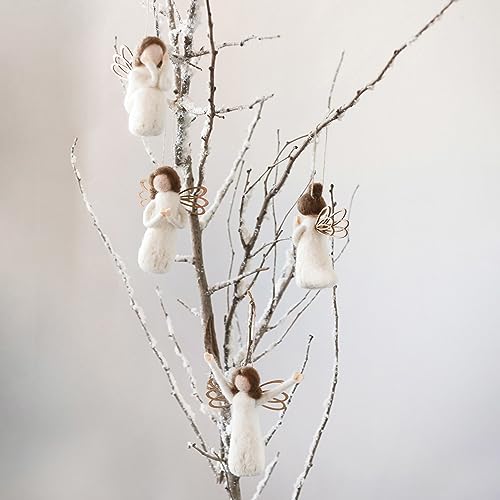 Creative Co-Op Wool Felt Angel Ornament, 4 Styles