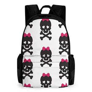 lightweight casual laptop backpack for men and women, bookbag for college compatible with skull pattern