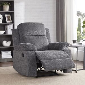 dreamsir recliner chair breathable fabric manual single sofa, living room chair home theater lounge seat, 36×39×40 inch, limestone grey