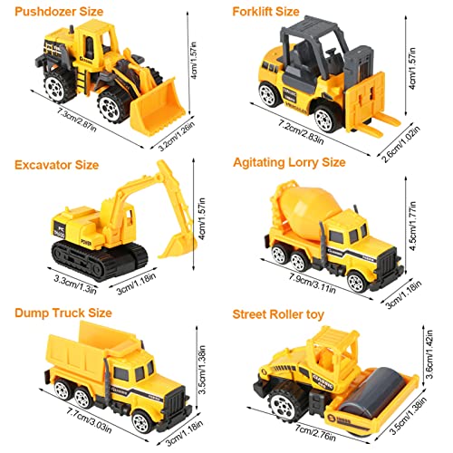 HEITIGN Dump Truck Toy Kids Car Toy 6pcs Set 1:64 Scale Alloy & Plastic Engineering Car Truck Toy Mini Vehicle Model Kids Choice