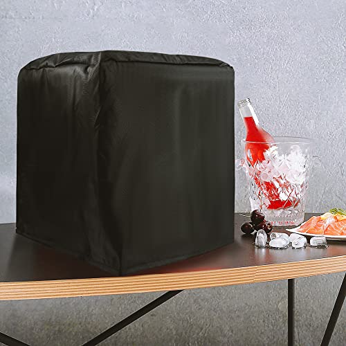 SUNSURE Ice Maker Cover Universal Countertop Appliances Ice Machine Cover 420D Dust Resistant Protector Cover Portable Ice Makers Cover with Adjustable Drawstring - Black