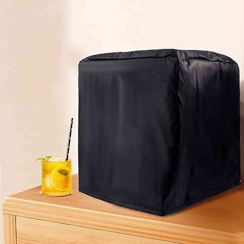 SUNSURE Ice Maker Cover Universal Countertop Appliances Ice Machine Cover 420D Dust Resistant Protector Cover Portable Ice Makers Cover with Adjustable Drawstring - Black