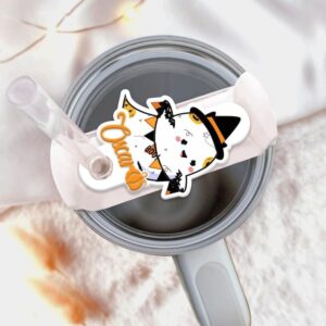 Personalized Ghost Tumbler Name Tag, Stanley Tumbler Id Tags, Custom Name Tag For Cup Lids, Name Plate Stanley Tumbler Name Plate, Name Tumbler Id Tag, Stanley Straw Topper, Halloween Tumbler Name Tag