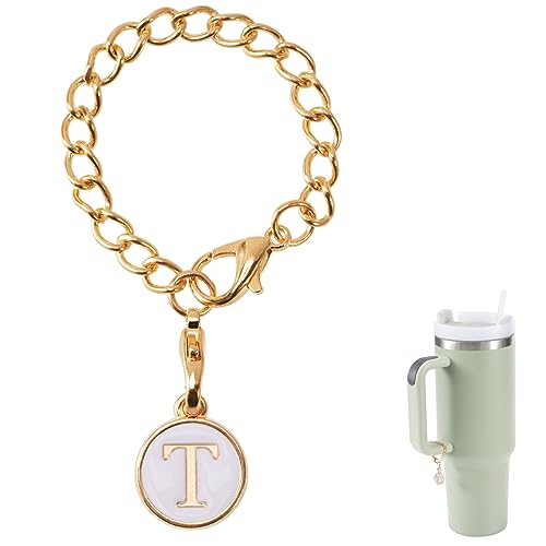 MOTAIN Letter Charm Accessories For Stanley Cup,Name Id Letter Handle Charm For Stanley Tumbler,Water Cup Handle Identification Letter Charm(T)