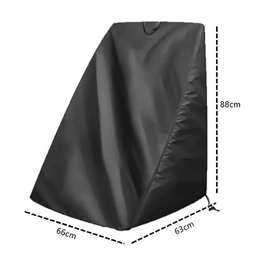AYGJKIE Protective Cover for Garden Chairs, Weatherproof, Tear-Resistant, Thickened, Transparent, Covers for Chairs, Cover, Garden Furniture, Fabric Cover, Stackable Chair, high-Back (Color : Black,